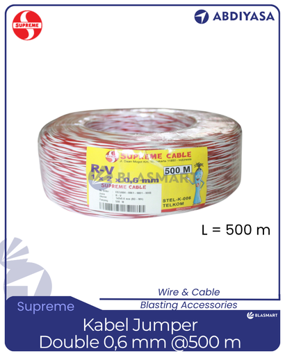 [S2-0.6-500-B] Kabel Jumper Supreme (Merah - Biru)